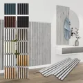 HEXIM Akustikpaneele 138,5x60cm - flexible Lamellenwand Holz MDF Wandpaneele Lamellenverkleidung Wandverkleidung Innendekoration schalldämmend (1 Paneel / 0,83 m² Chicago Concrete - APH10)