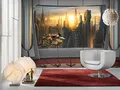 Komar - Fototapete STAR WARS CORUSCANT VIEW - 368 x 254 cm - Tapete, Wand, Dekoration, Wandbelag, Wandbild, Wanddeko, Sonnenuntergang, Wolkenkratzer - 8-483