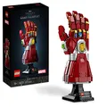 LEGO Marvel Iron Mans Nano Handschuh, Baubares Iron Man-Modell mit Infinity-Steinen aus leuchtende Bausteinen, inspiriert von „Avengers: Endgame“, Sammlerstück für Erwachsene 76223