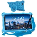 AngelTech Kindertablet PRO MAX - Android 14 - 4+3 GB RAM - 64+64 GB - Octa-Core-Prozessor - Schnelles 8 Zoll Kindertablet - Elterliche Kontrolle- Blau - Blau