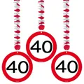 40. Geburtstag Dekospiralen Verkehrsschilder Geburtstagsspirale Rotor Spiralen