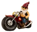 Gartenzwerg - Biker mit Motorrad & Bierflasche 35cm