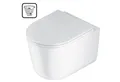 Deante Tiefspül-WC Wand WC Weiß D-Form Tiefspüler mit Wirbelspülung und Softclose Sitz, Komplett-Set