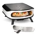 cozze® 17" Gas-Pizzaofen mit rotierendem Pizzastein | LED & Tür | 50 mbar | inkl. Regler & 1,1 m Gasschlauch | Ø42,5 cm Stein | Outdoor Pizzaofen | Perfekt für knusprige Pizzen