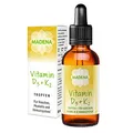 MADENA Vitamin D3 und K2 Menachinon all-trans MK-7, Tropfen hochdosiert, 50ml in MCT Öl, hohe Bioverfügbarkeit, vegan ohne Zusätze