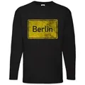 Urban Backwoods Langarmshirt Berlin Road Sign Langarm T-Shirt Germany City Stadt Ortsschild (1-tlg) Deutschland Hauptstadt Löwen L'Allemagne schwarz L