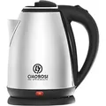 Avizar, Edelstahl-Wasserkocher 2L 1500W mit automatischer Abschaltung, Schwarz / Silber - Bunt
