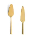 Beckmann & Rommerskirchen B&R 1107 Kuchenheber Set, 2-teilig, Edelstahl, Gold, Tortenheber Set, Kuchenmesser, Tortenmesser, Dessertbesteck, PVD Besteck