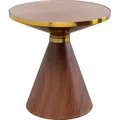 Kare-Design Couchtisch, Gold, Walnuss, Holz, Metall, Walnuss, furniert, rund, konisch, 50x52x50 cm, Wohnzimmer, Wohnzimmertische, Couchtische, Couchtische Metall