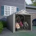 Thanaddo Fahrradgarage Zeltgarage Lagerzelt für 2-4 Fahrräder, Winterfest Geräteschuppen Carport mit UV-Schutz PE-Dach, Fahrradschuppen Motorrad Garage 160x220x166cm, Dunkelgrau