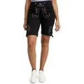 Steigenhöfer Manufaktur Jeansshorts Trachtenhosen Look traditionelle Damen-Jeans schwarz L