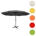 Sonnenschirm Meran Pro, Gastronomie Marktschirm mit Volant Ø 5m Polyester/Alu 28kg ~ anthrazit ohne Ständer