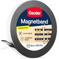 GAUDER Magnetband selbstklebend mit 3M-Kleber - Stark haftender Magnetstreifen zuschneidbar - Magnetklebeband mit hoher Magnetkraft & zuverlässiger 3M-Klebeschicht (6 m x 20 mm)
