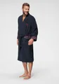 Bruno Banani Herrenbademantel Roy, ideal für Sauna & Spa, Standardlänge & Überlänge, Langform, Walkfrottee, Kimono-Kragen, Gürtel, farblich abgesetzten Streifen, Bademantel, S-3XL, auch in extra lang