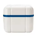 Curaprox BDC Reinigungsbox - Für Zahnersatz & Retainer/Eingebauter Abfluss zur effektiven Reinigung von Dentalgeräten/Blau, Ideal mit BDC 105 Reinigungstabletten/Hergestellt in der Schweiz