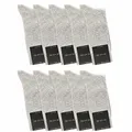 ca·wa·so Herren Socken aus 100% Baumwolle | Reine Baumwollsocken im 10er-Set | Freizeitsocken ohne Naht mit verstärkter Ferse & Spitze (47-50, hellgrau)