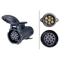 HELLA 8JA 008 981-001 Adapter, Steckdose - 12V - von 7-polig auf 13-polig - Länge: 57mm - Kabel: 100
