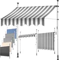 KESSER® Klemmmarkise mit Handkurbel Balkon, Balkonmarkise ohne Bohren, UV-beständig höhenverstellbar wasserabweisend , Sonnenschutz, Terrassenüberdachung , einfache Montage