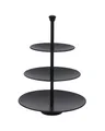 Spetebo Metall Etagere schwarz 3-stöckig - 36 x 25 cm - Edelstahl Deko Servierplatte mit 3 Etagen - Etagenständer Dessert Snack Obst Muffin Ständer