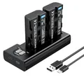 NP-F550 Replacement Battery (Pack of 2) and Smart LED Dual USB Charger for Sony NP-F550 and Sony CCD-RV100 CCD-RV200 SC5 SC9 TR1 TR940 Digital Cameras CN-160 CN-216 CN-304 YN 300 VL600 LED Video