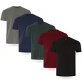 FM London Herren-t-Shirt (3/5er-pack) Herren T-Shirt, Schwarz, Burgunderrot, Grün, Marineblau, Anthrazit (5er-Pack), M