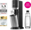 SodaStream Wassersprudler Titan ohne CO2-Zylinder, 1x 1L Glasflasche und 1x 1L Kunststoff-Flasche