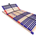 Stabiler Lattenrost 100% BUCHE Lattenrahmen - Kopfteil verstellbar - SCHULTERFRÄSUNG, 7 Zonen, 42 Federleisten, Härte-Regulierung, Mittelgurt - Vario Sleep Best 42® unmontiert (70x190cm)