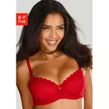 Vivance Schalen-BH aus Spitze in Leo-Optik im modischen Balconnet-Schnitt, Dessous rot 70
