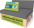 Pillows24 - Palettenkissen mit abnehmbarem Bezug - 2ER SET | Polster für Europaletten 120x80 Sofa - Wasserfest - Outdoor/Indoor | Dunkelgrau