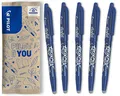 PILOT - FriXion Ball 0.7 Set - 5 Stück: Farbe Blau - Radierbare Tintenroller 0,4mm Strichstärke - Angenehme Schreibführung, Thermosensitive Tinte, Austauschbare Mine - Mittlere Spitze