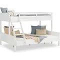 Homestyle4u Etagenbett 90x200 und 140x200 in Weiß mit Lattenrost 1898