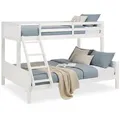 Homestyle4u Etagenbett, Weiß, Holz, Kiefer, 140x200 cm, Kinder- & Jugendzimmer, Kindermöbel, Kinderbetten, Etagenbetten