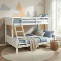 Homestyle4u Etagenbett 90x200 140x200 Hochbett Geschwisterbett Kinderbett Weiß Kinderzimmer Gäste Stockbett - Weiß