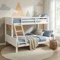 Etagenbett Kinderbett 90x200 & 140x200 cm Weiß Holz mit Lattenrost Homestyle4u
