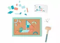 8717775444947 Drewniana przybijanka z kartami pracy BS Toys