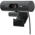 Logitech Brio 500 Webcam - Graphit (Schwarz), Full-HD Auflösung, 90°-Sichtfeld, 2 Mikrofone, Abdeckblende, USB-C-Anschluss