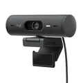 Logitech Brio 500 Full-HD-Webcam mit Auto-Lichtkorrektur, Zeigemodus, Doppelmikr
