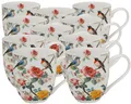 10er SET DUO Flowers Classic XXL Becher 1000 ml APRIL, New Bone China Porzellan