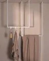 Metallbude Handtuchhalter TENSI - 2er Set Weiß - Deckenmontage - Pulverbeschichtetes Stahlrohr - Kratz-, Stoß- & Schlagfest - 60x50 cm & 80x50 cm