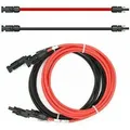 Verlängerungskabel 6mm2 Beidseitig Kompatibel Mit Mc4 Solarkabel Rot / Schwarz Inkl. Stecker 2 X 5m