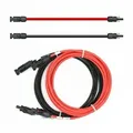 Verlängerungskabel 6mm2 Beidseitig Kompatibel Mit Mc4 Solarkabel Rot / Schwarz Inkl. Stecker 2 X 5m