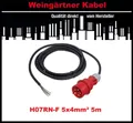 WEINGÄRTNER 5m Anschlussleitung H07RN-F 5x4mm² CEE-Stecker , 5-polig 400V 32A