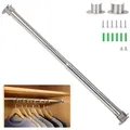 Wardlock Kleiderstange Ausziehbar 69-120CM,Edelstahl Rundrohr Teleskop Garderobenstange für Schrank 1 Set