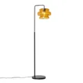 Qazqa Stehlampe Denise, ohne Leuchtmittel, Extra-Warmweiß, QAZQA Stehlampe, e27, Orange, Glas, Retro