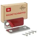 LouMaxx Türmagnet selbstklebend - Tür Magnet 8 kg Haltekraft - 2er Set Magnetschnäpper - Türmagnete aus Edelstahl - Ultradünner Magnetverschluss Schrank - Magnet Schranktür für sicheren Halt