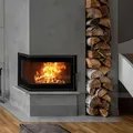 KRATKI SIMPLE Rechter Stahl-Luftkamin 6 kW Ø 150 schwarze Auskleidung - Schwarz