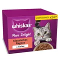WHISKAS PURE DELIGHT Nassfutter in Gelee 24 x 85g Klassisches Ragout (4 Packungen) 48 Portionsbeutel