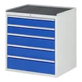 Rau Schubladenschrank m. Anti-Rutsch-Matte 5 Schubl.-XL 2x120 2x150 1x180mm