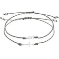 Elli 2er Set Fisch Kreuz Religion Nylon 925 Silber 14 Damen 