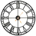 Wanduhr Vintage Quarzwerk Metall 60 cm XXL Analog Uhr Wohnzimmer Uhr vidaXL